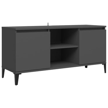 Meuble TV vidaXL avec pieds en métal gris 103,5x35x50 cm