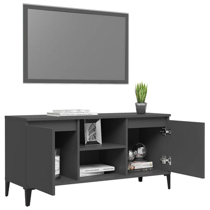 Meuble TV vidaXL avec pieds en métal gris 103,5x35x50 cm