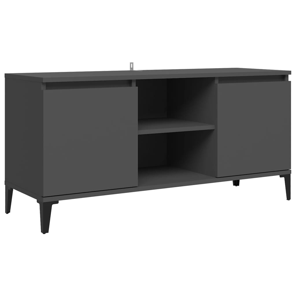 Meuble TV vidaXL avec pieds en métal gris 103,5x35x50 cm