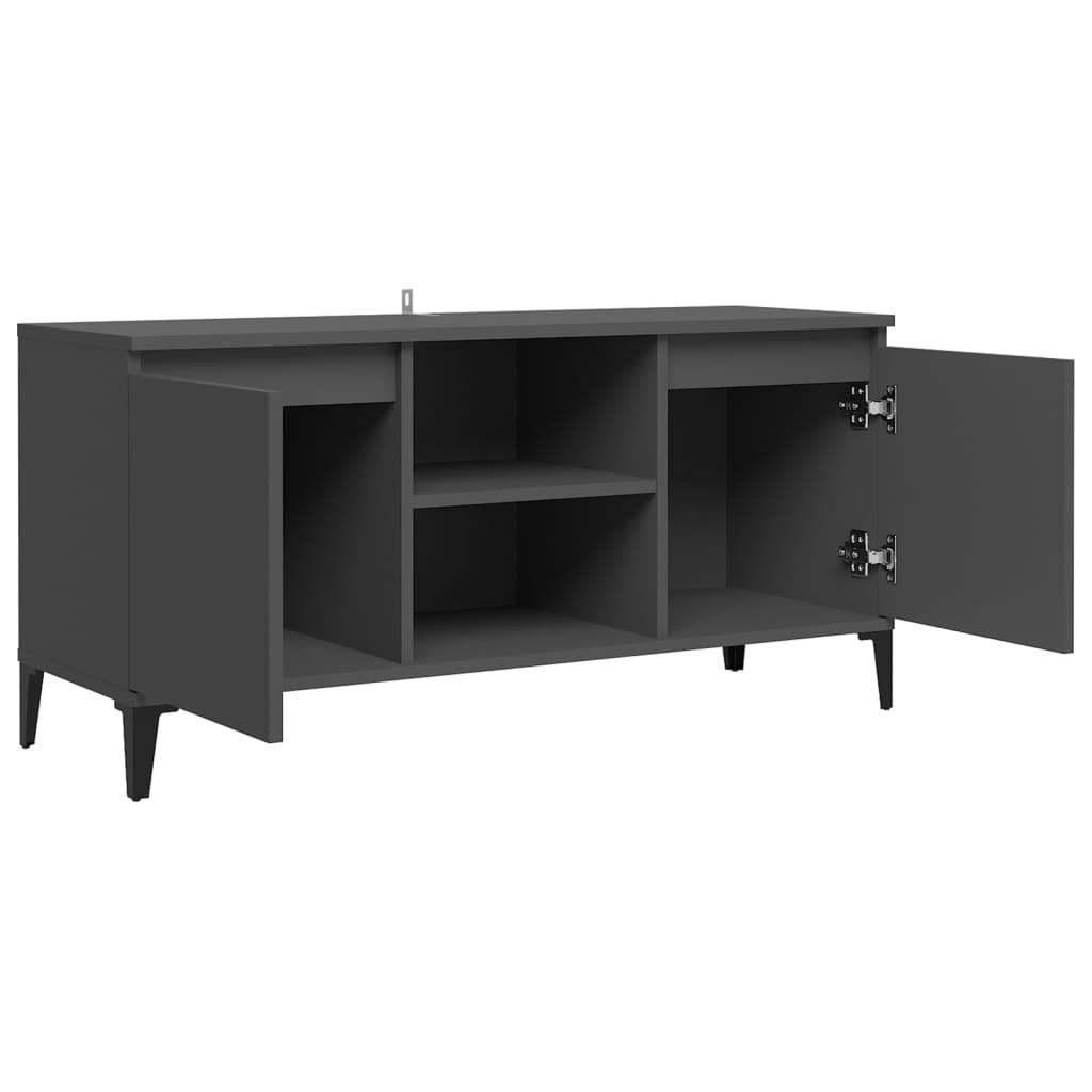 Meuble TV vidaXL avec pieds en métal gris 103,5x35x50 cm