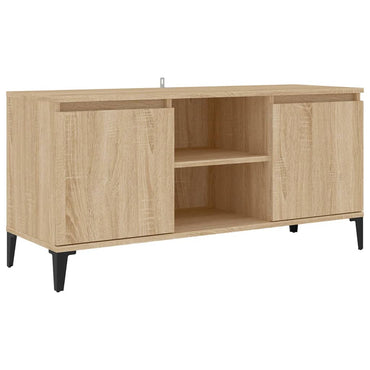 Meuble TV vidaXL avec pieds en métal Chêne Sonoma 103,5x35x50 cm