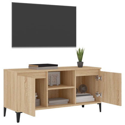 Meuble TV vidaXL avec pieds en métal Chêne Sonoma 103,5x35x50 cm