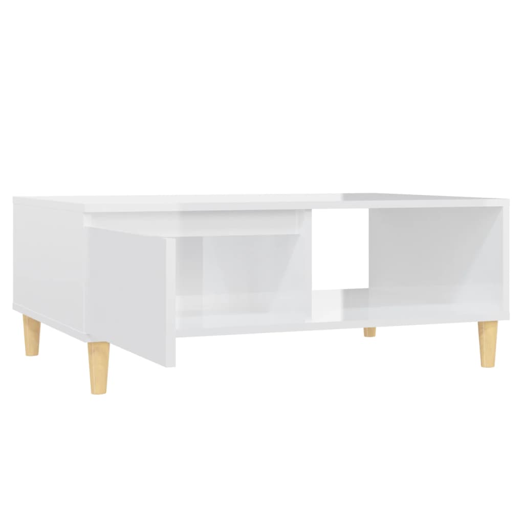 vidaXL Couchtisch Hochglanz-Weiß 90x60x35 cm Holzwerkstoff