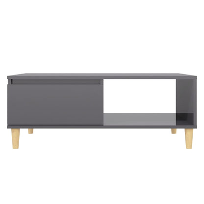 vidaXL Couchtisch Hochglanz-Grau 90x60x35 cm Holzwerkstoff