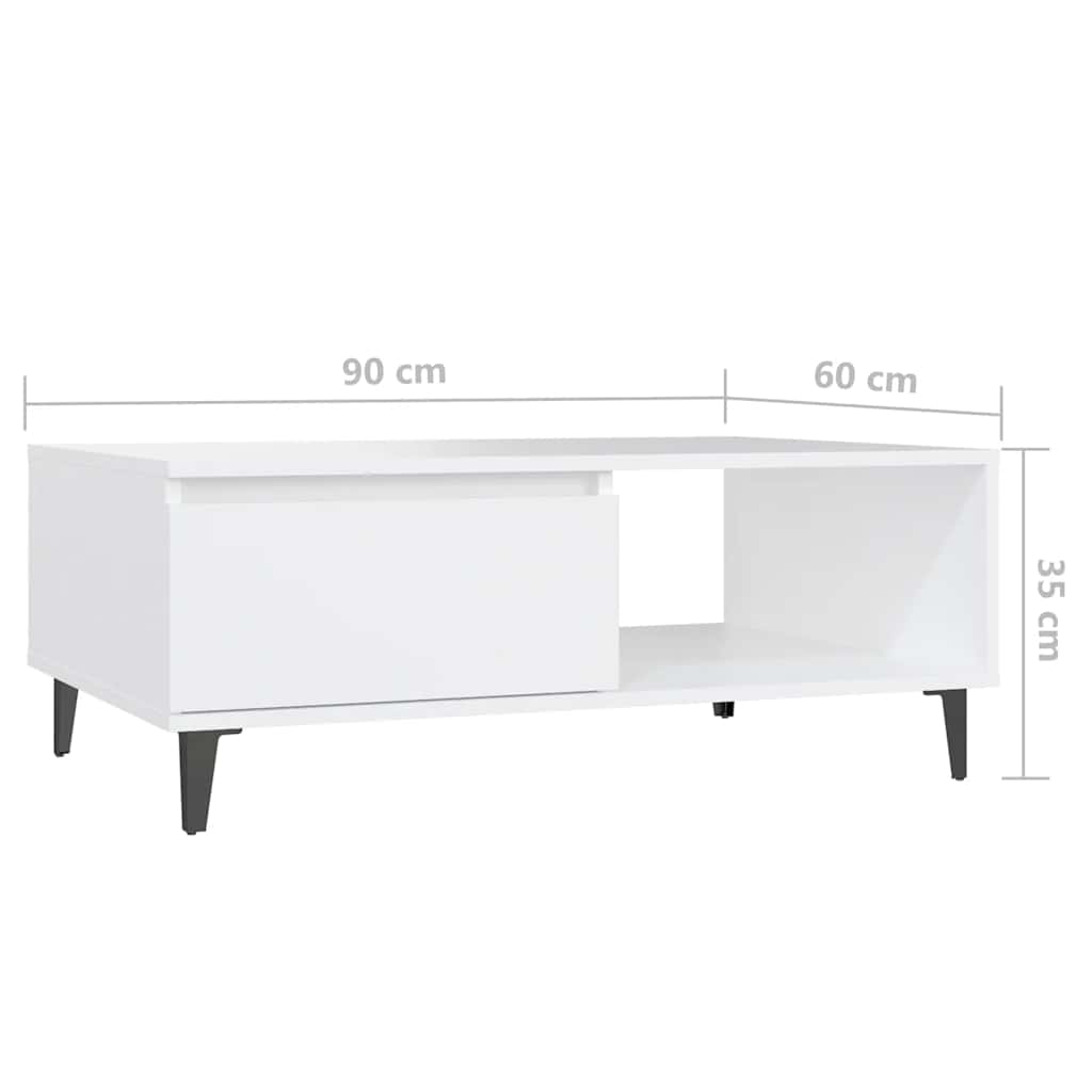 vidaXL Couchtisch Weiß 90x60x35 cm Holzwerkstoff