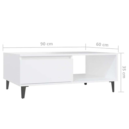 vidaXL Couchtisch Weiß 90x60x35 cm Holzwerkstoff