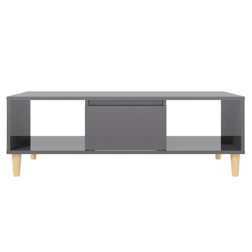 vidaXL Couchtisch Hochglanz-Grau 103,5x60x35 cm Holzwerkstoff