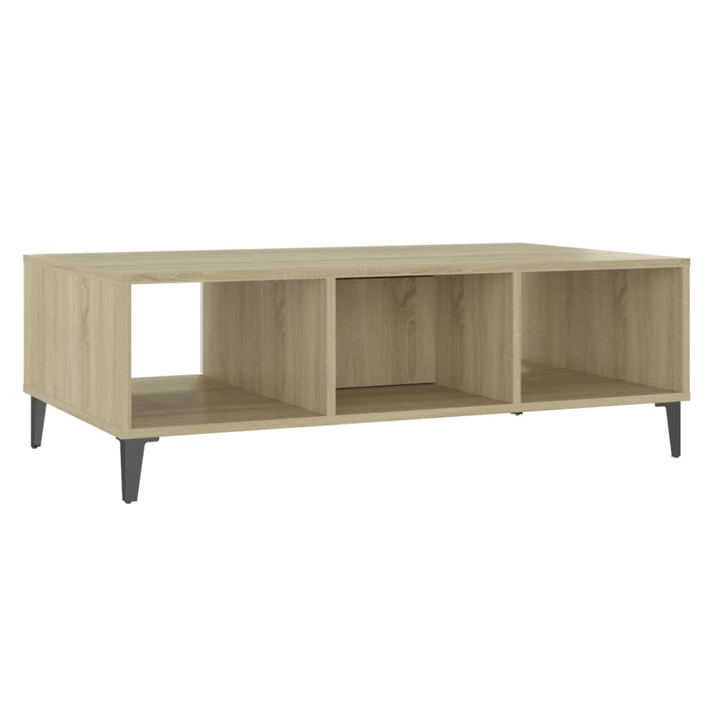 vidaXL Couchtisch Weiß und Sonoma-Eiche 103,5x60x35 cm Holzwerkstoff