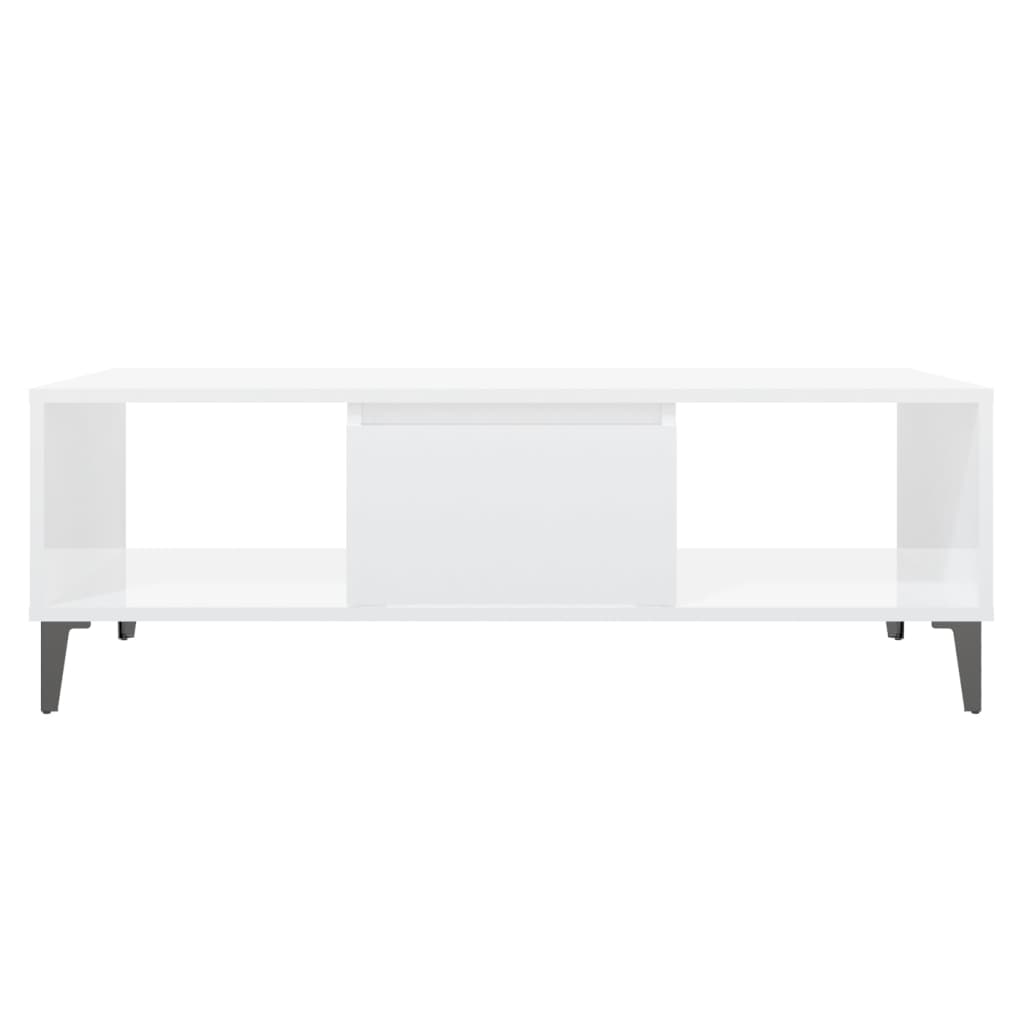 vidaXL Couchtisch Hochglanz-Weiß 103,5x60x35 cm Holzwerkstoff
