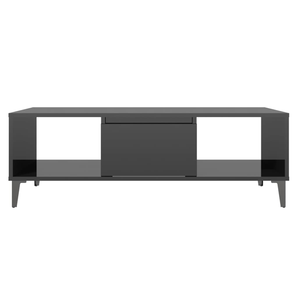 vidaXL Couchtisch Hochglanz-Schwarz 103,5x60x35 cm Holzwerkstoff