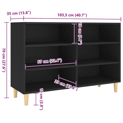 vidaXL Sideboard Schwarz 103,5x35x70 cm Holzwerkstoff