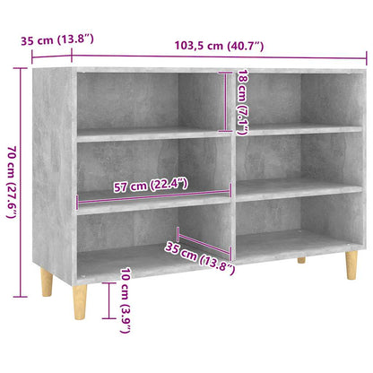 vidaXL Sideboard Betongrau 103,5x35x70 cm Holzwerkstoff
