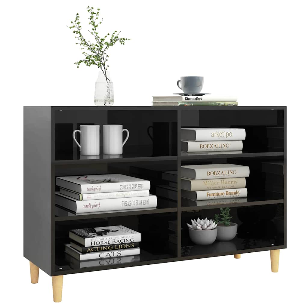 vidaXL Sideboard Hochglanz-Schwarz 103,5x35x70 cm Holzwerkstoff