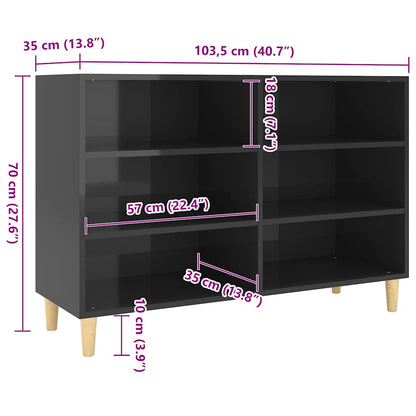 vidaXL Sideboard Hochglanz-Schwarz 103,5x35x70 cm Holzwerkstoff