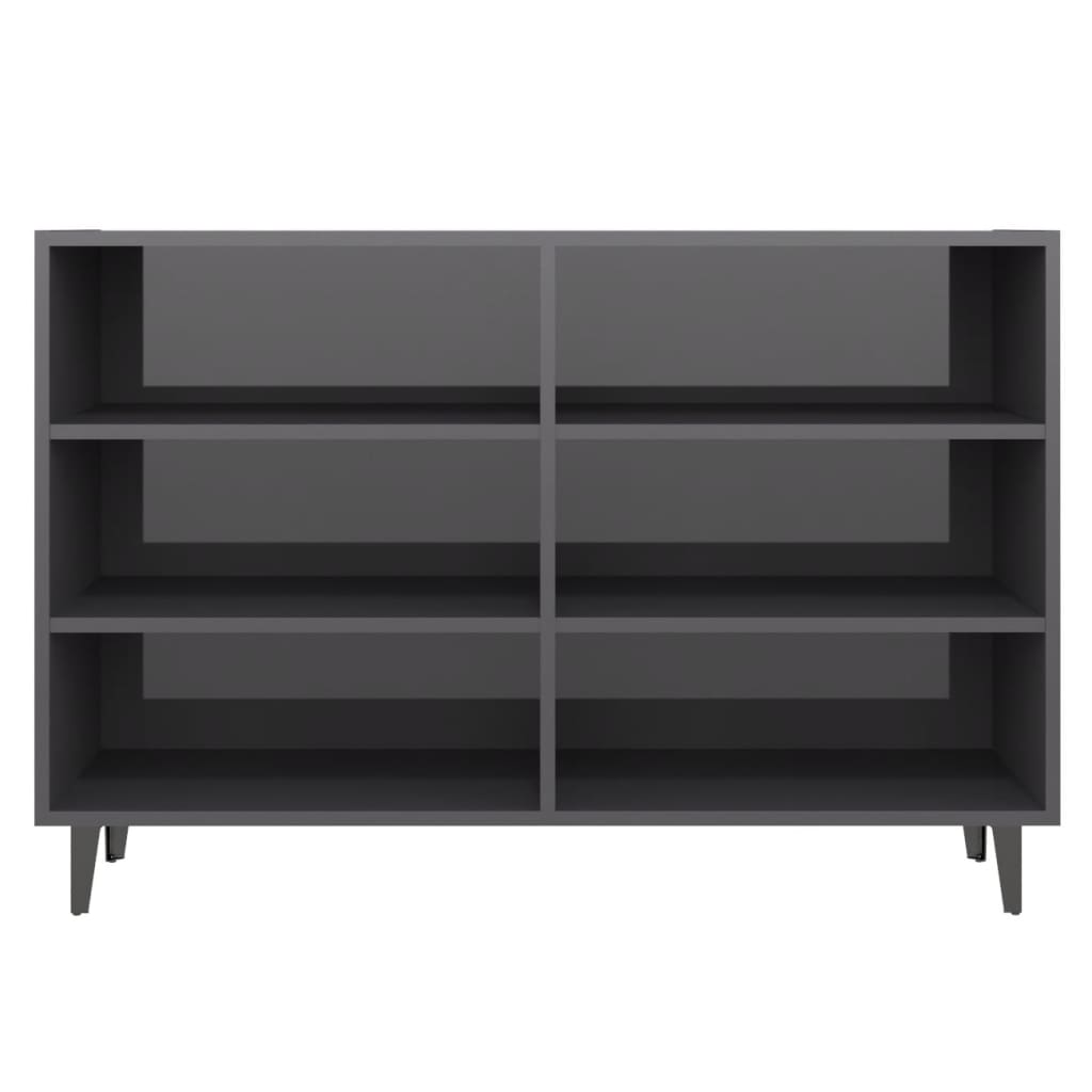 vidaXL Sideboard Hochglanz-Grau 103,5x35x70 cm Holzwerkstoff