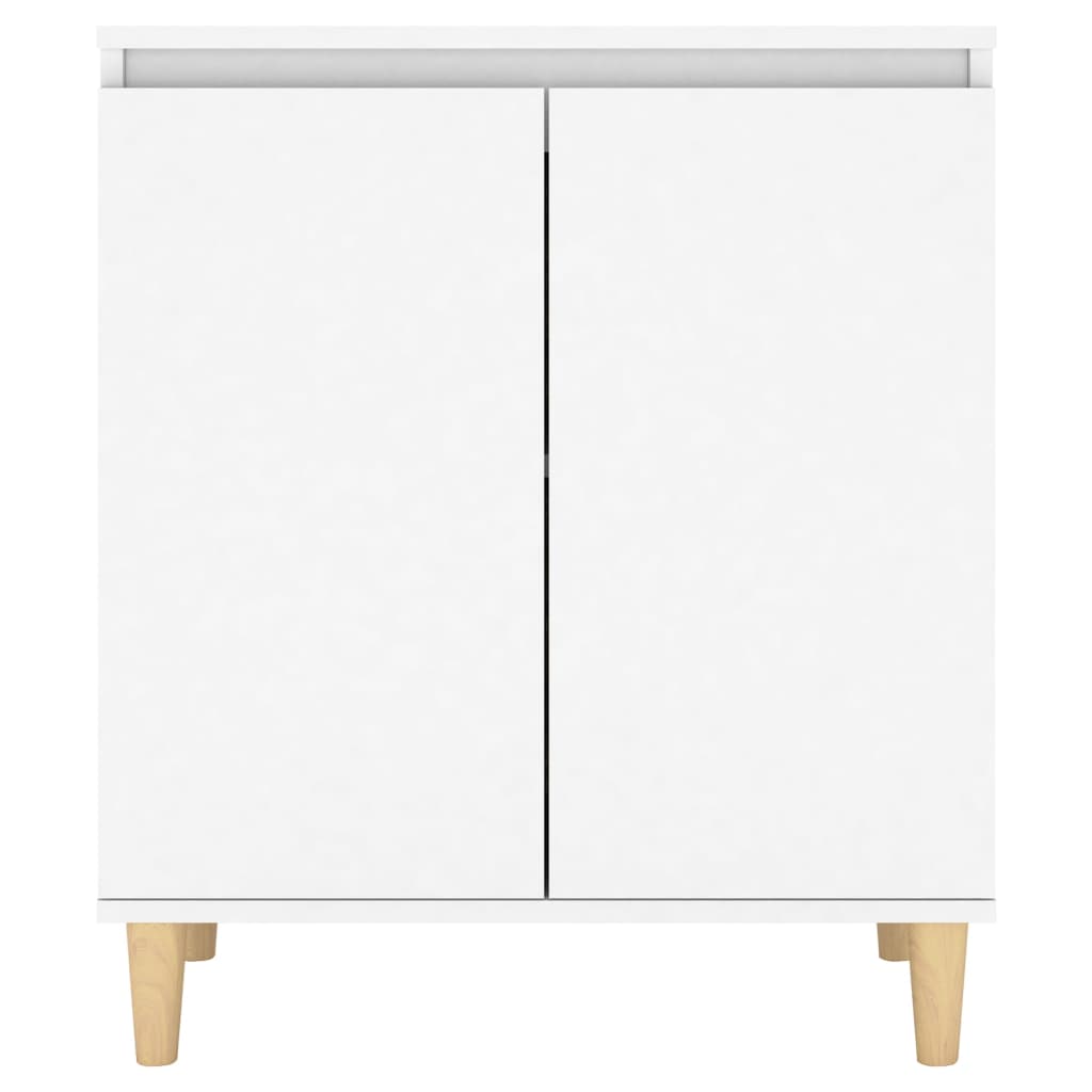 vidaXL Buffet avec pieds en bois massif Blanc 60x35x70 cm Bois d'ingénierie