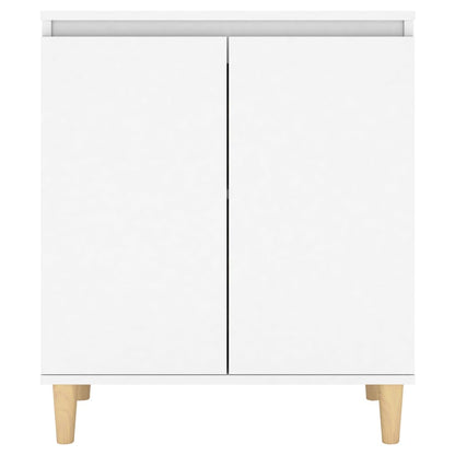 vidaXL Buffet avec pieds en bois massif Blanc 60x35x70 cm Bois d'ingénierie