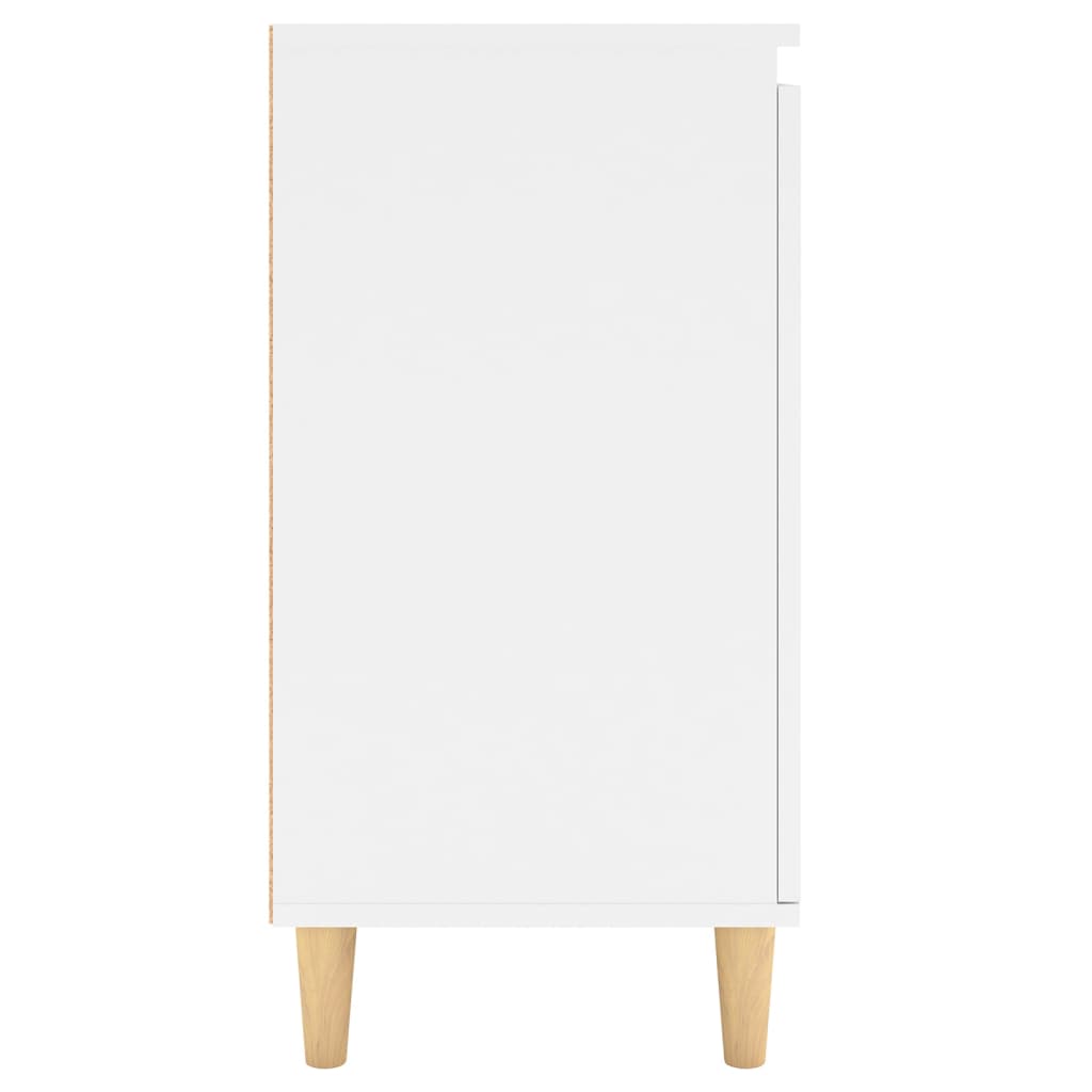 vidaXL Buffet avec pieds en bois massif Blanc 60x35x70 cm Bois d'ingénierie