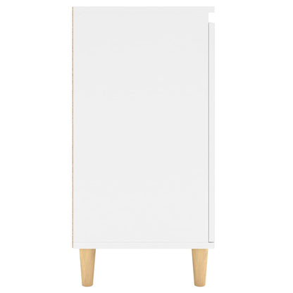 vidaXL Buffet avec pieds en bois massif Blanc 60x35x70 cm Bois d'ingénierie