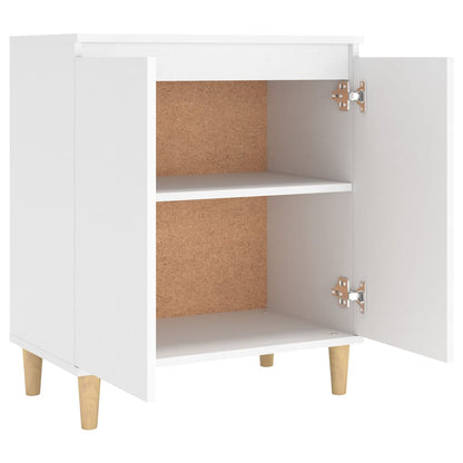 vidaXL Buffet avec pieds en bois massif Blanc 60x35x70 cm Bois d'ingénierie