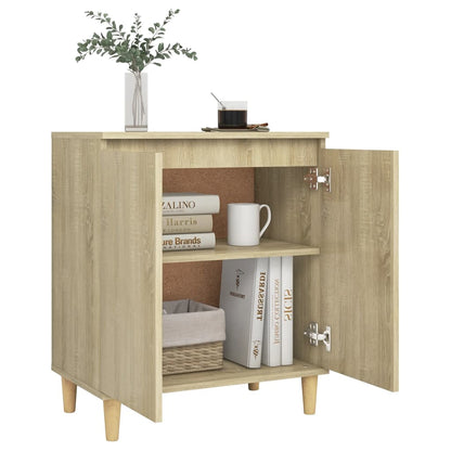 vidaXL Sideboard mit Massivholz-Beinen Sonoma-Eiche 60x35x70 cm
