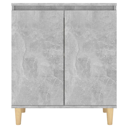 vidaXL Bahut avec Pieds en Bois Massif Gris Béton 60x35x70 cm