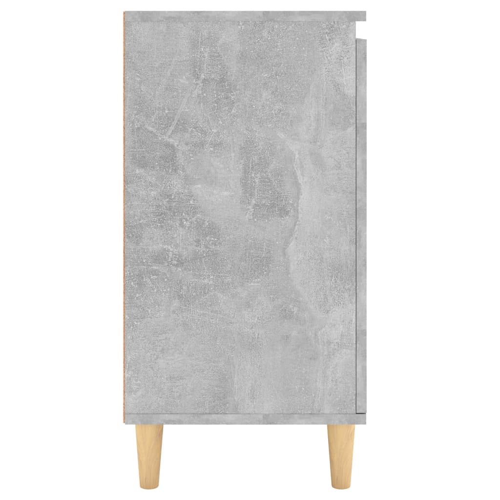 vidaXL Bahut avec Pieds en Bois Massif Gris Béton 60x35x70 cm