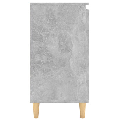 vidaXL Bahut avec Pieds en Bois Massif Gris Béton 60x35x70 cm