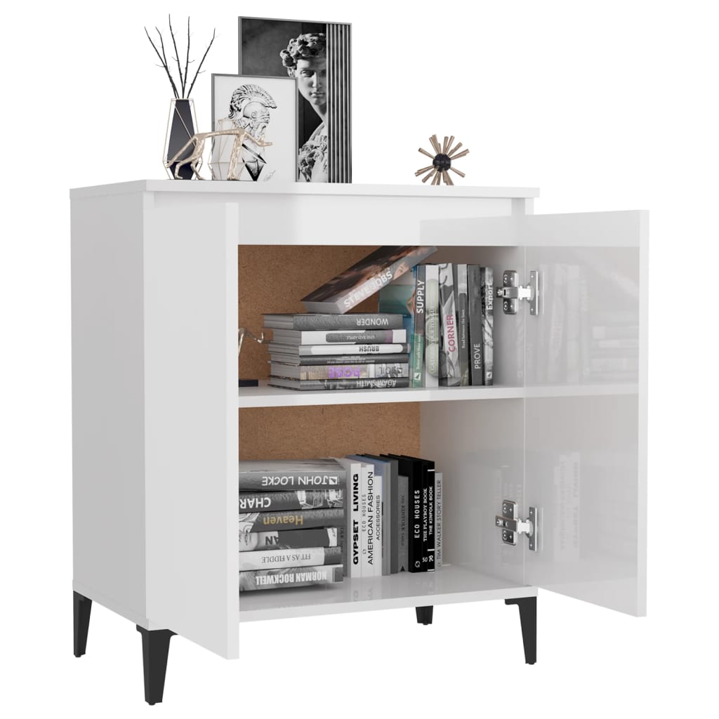 vidaXL Sideboard Hochglanz-Weiß 60x35x70 cm Holzwerkstoff