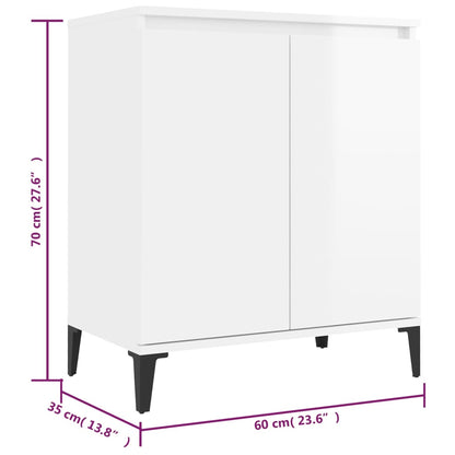 vidaXL Sideboard Hochglanz-Weiß 60x35x70 cm Holzwerkstoff