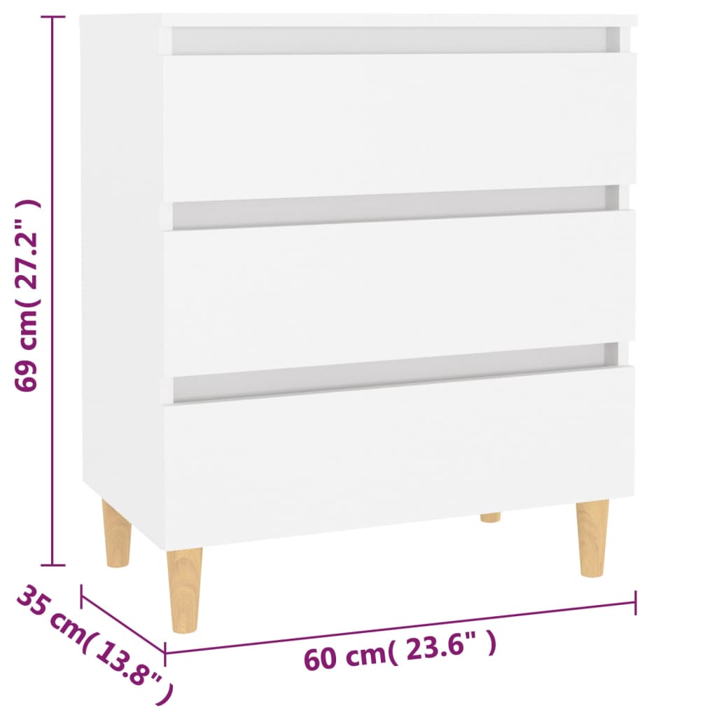 vidaXL Sideboard Weiß 60x35x69 cm Holzwerkstoff
