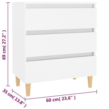 vidaXL Sideboard Weiß 60x35x69 cm Holzwerkstoff