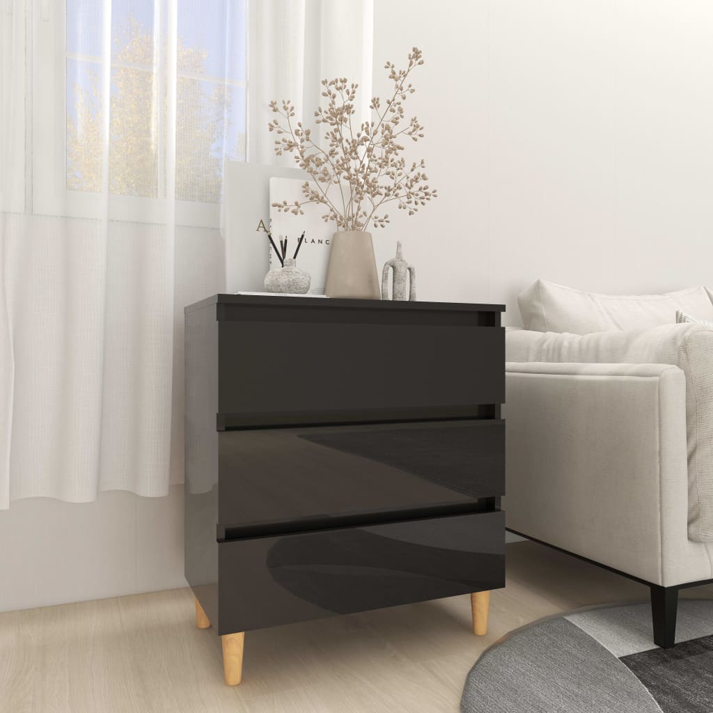 vidaXL Sideboard Hochglanz-Schwarz 60x35x69 cm Holzwerkstoff
