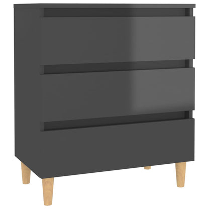 vidaXL Buffet haut brillant gris 60x35x69 cm Bois d'ingénierie