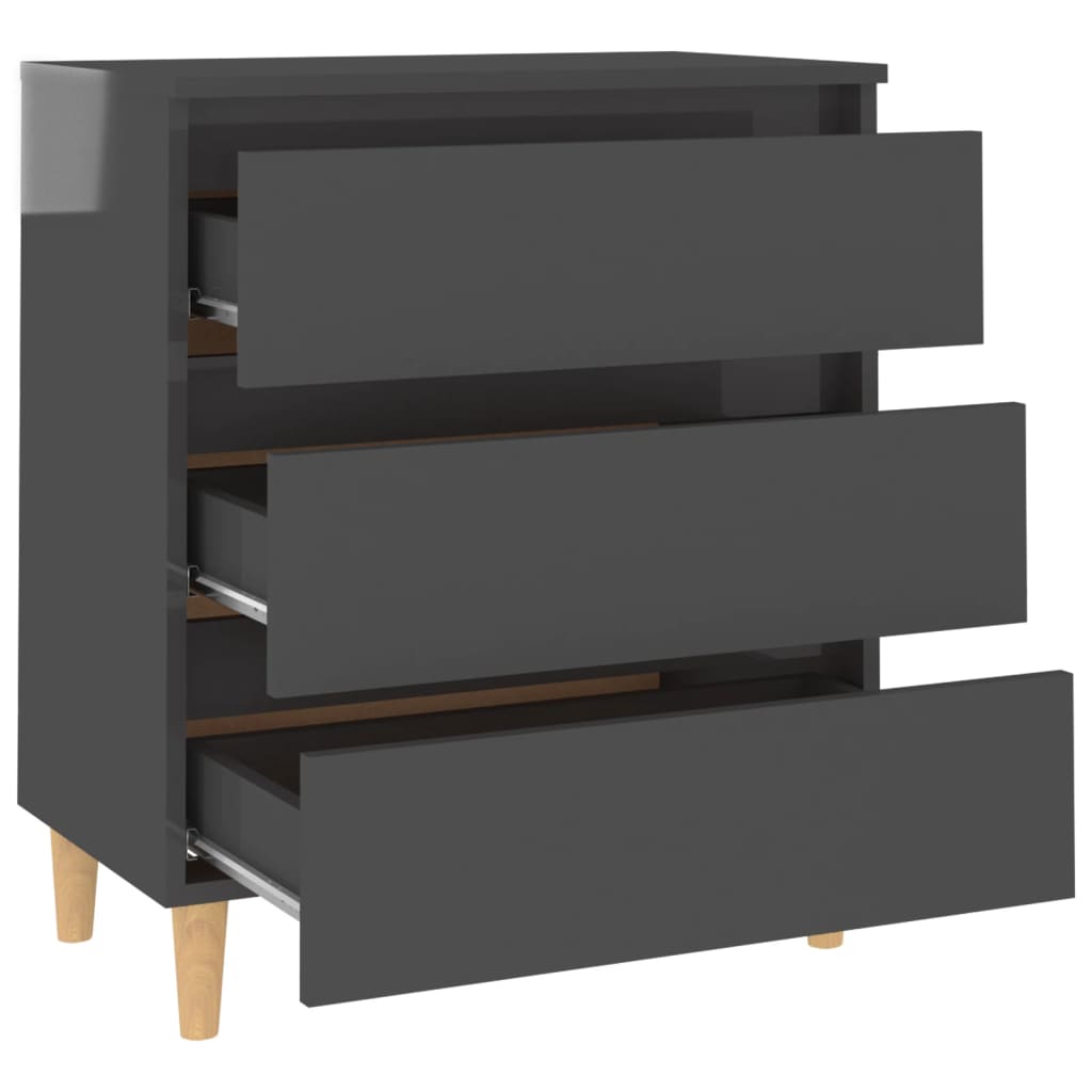 vidaXL Buffet haut brillant gris 60x35x69 cm Bois d'ingénierie