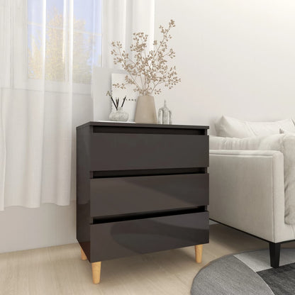vidaXL Buffet haut brillant gris 60x35x69 cm Bois d'ingénierie