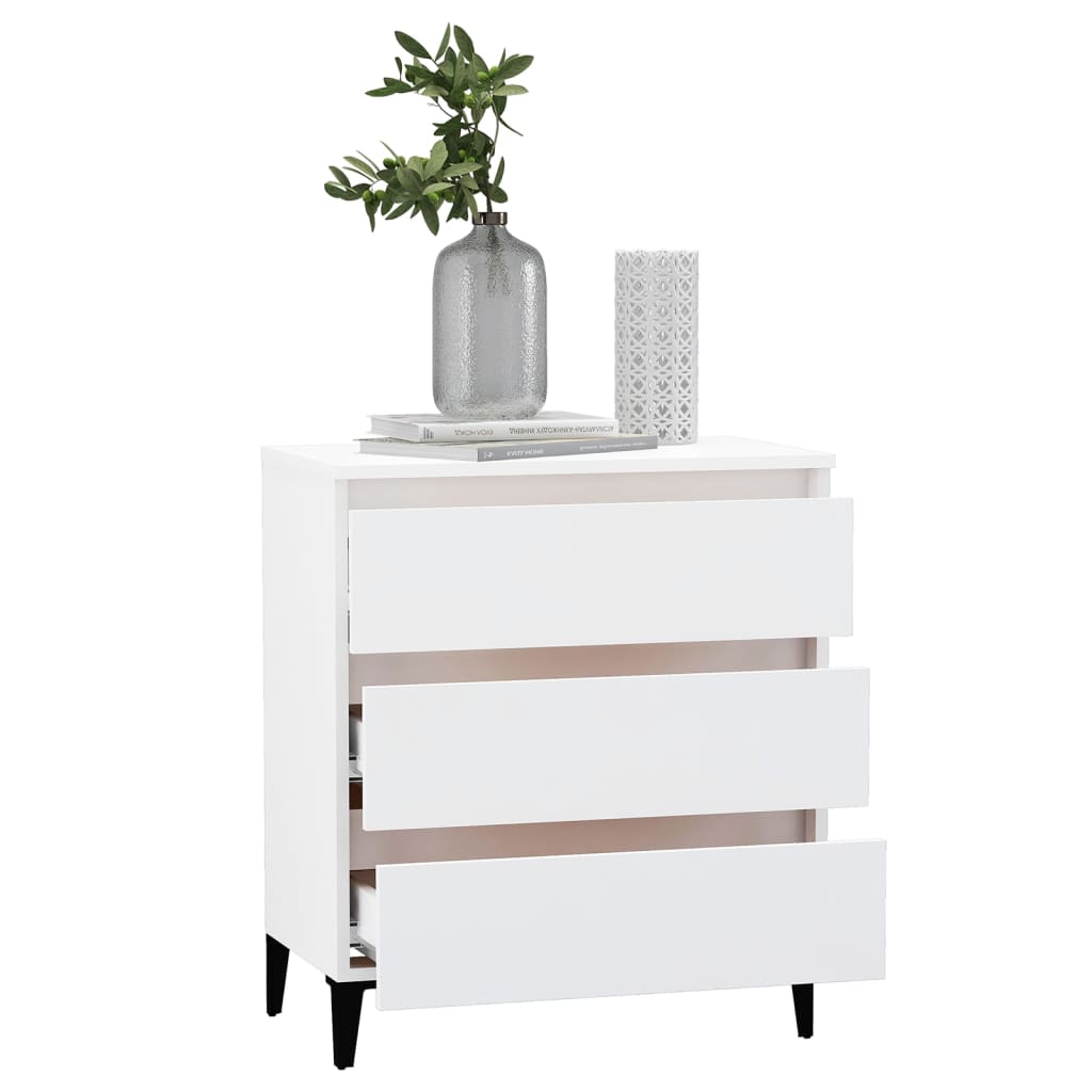 vidaXL Commode blanche 60x35x69 cm en bois d'ingénierie