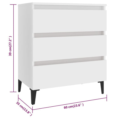 vidaXL Commode blanche 60x35x69 cm en bois d'ingénierie