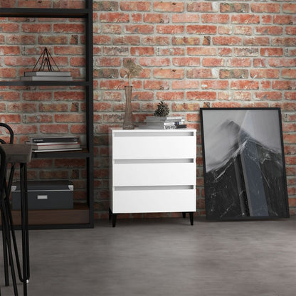 vidaXL Commode blanche 60x35x69 cm en bois d'ingénierie