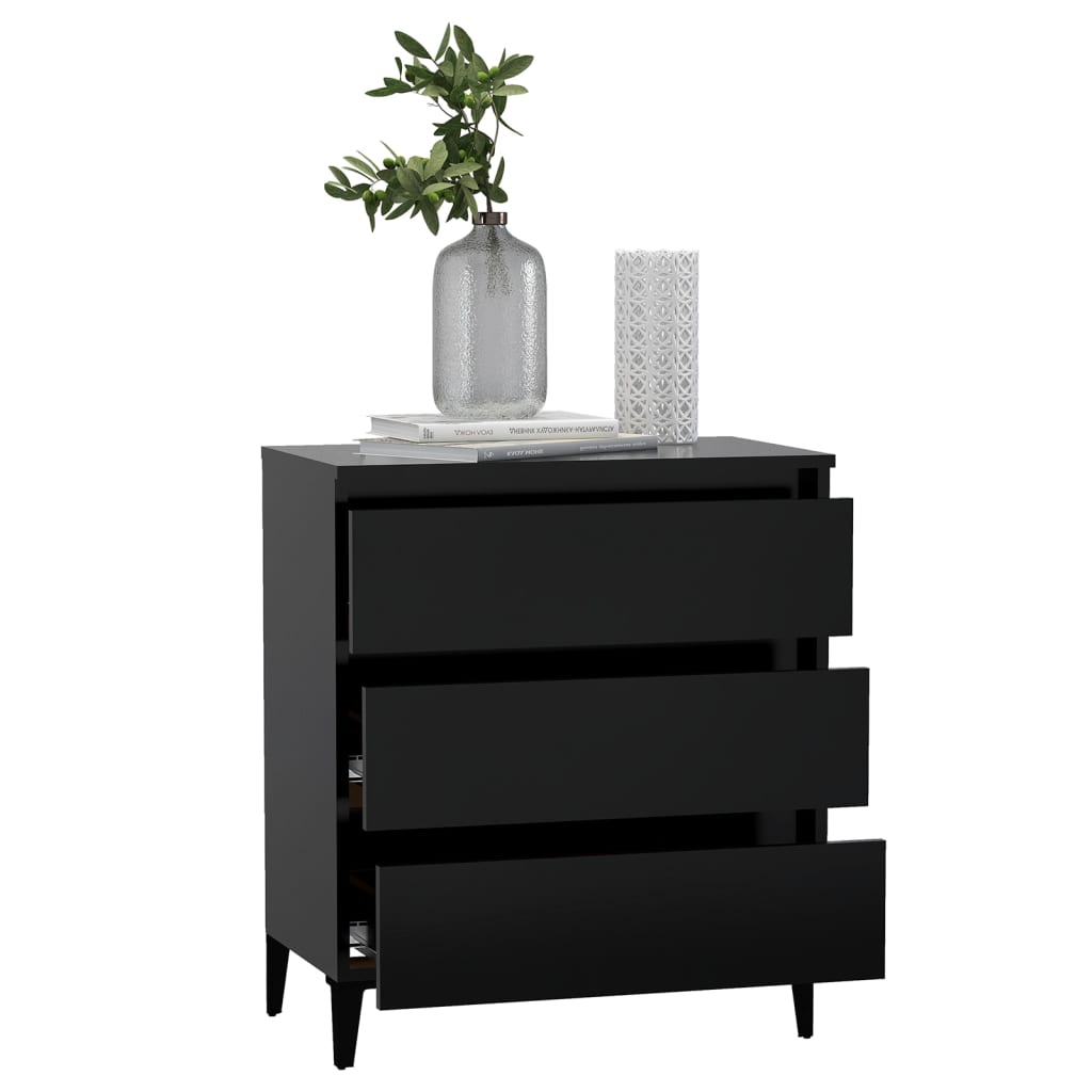 vidaXL Commode noir 60x35x69 cm Aggloméré