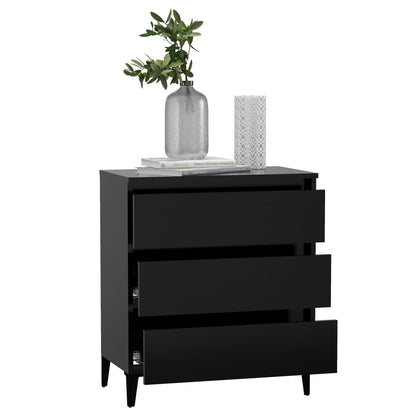vidaXL Commode noir 60x35x69 cm Aggloméré