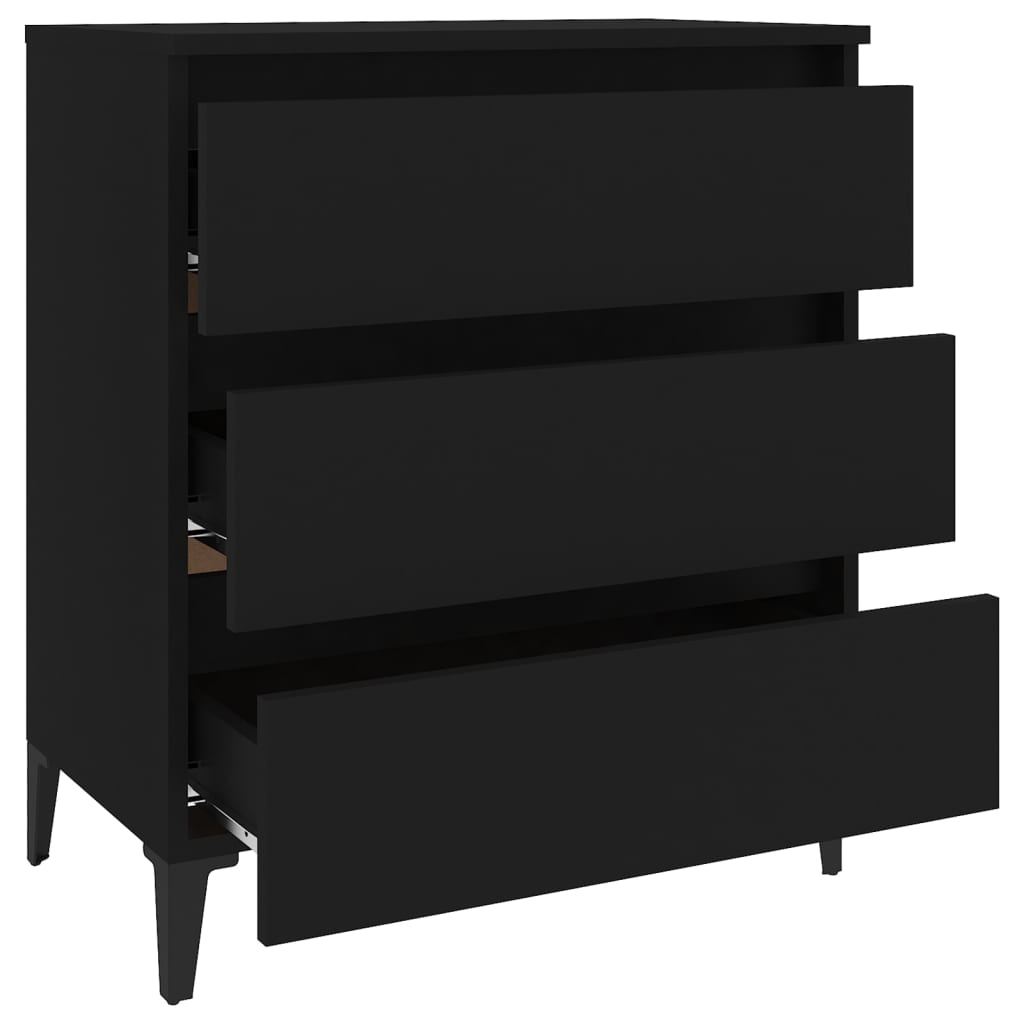 vidaXL Commode noir 60x35x69 cm Aggloméré