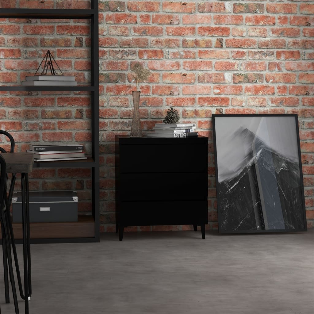 vidaXL Commode noir 60x35x69 cm Aggloméré