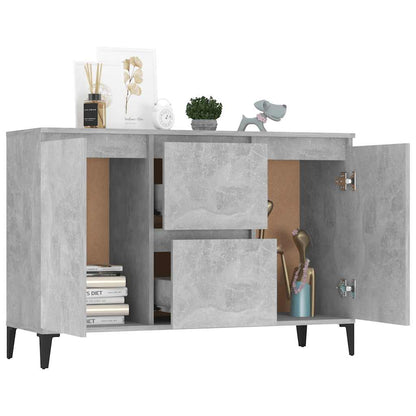 vidaXL Commode gris béton 102x35x70 cm aggloméré