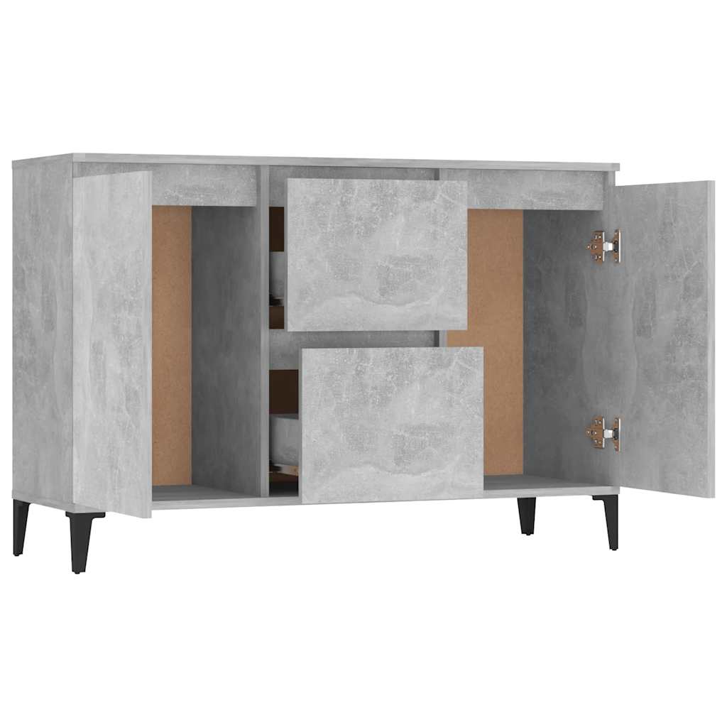 vidaXL Commode gris béton 102x35x70 cm aggloméré