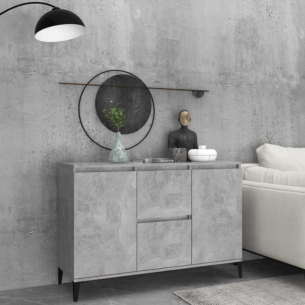 vidaXL Commode gris béton 102x35x70 cm aggloméré