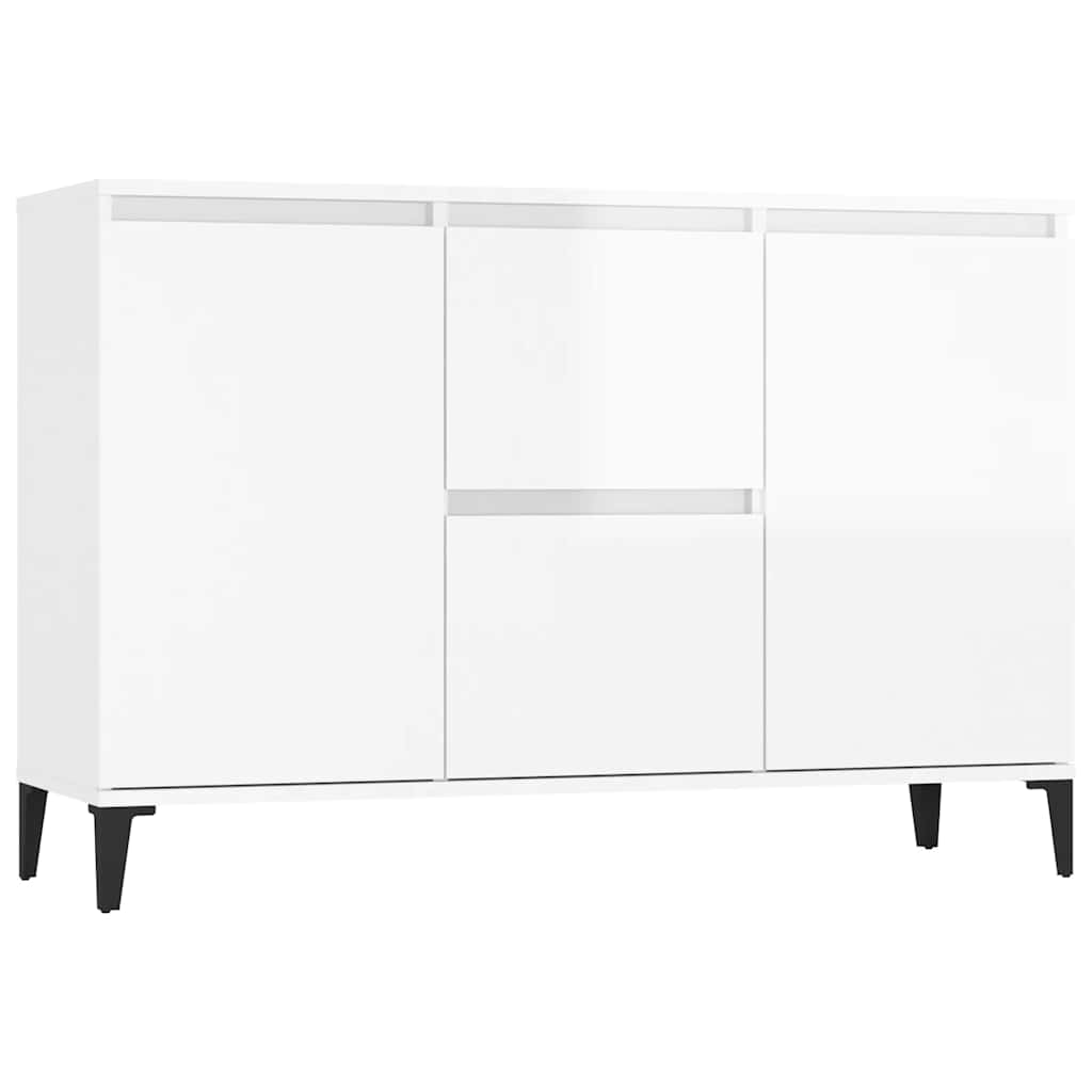 vidaXL Buffet haut brillant blanc 102x35x70 cm bois d'ingénierie