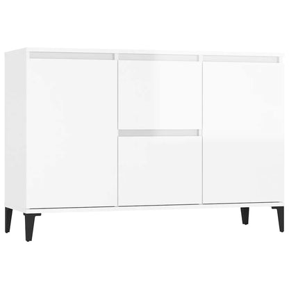 vidaXL Buffet haut brillant blanc 102x35x70 cm bois d'ingénierie