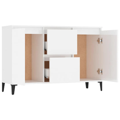 vidaXL Buffet haut brillant blanc 102x35x70 cm bois d'ingénierie