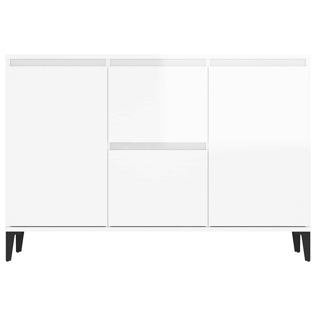 vidaXL Buffet haut brillant blanc 102x35x70 cm bois d'ingénierie